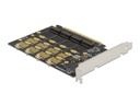 Delock Host Bus Adapter PCI-E-x16, 4x M.2 Key-M. NVME Bifurcation