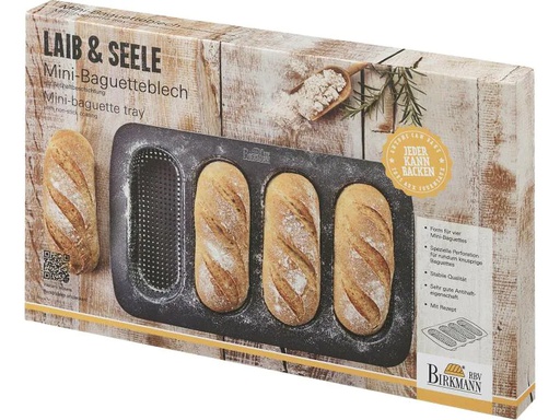 [90057723 552684] RBV Birkmann Brot-Backform Baguette Mini 4 Mulden