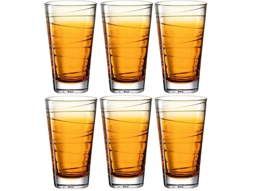 [90057733 1204321] Leonardo Trinkglas Vario Struttura 280 ml, 6 Stück, Orange