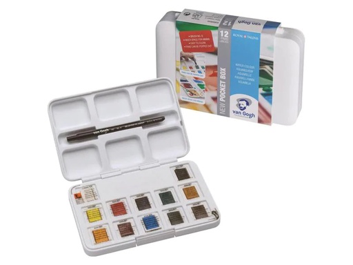 [90057777 995791] Van Gogh Aquarellfarbe Pocket Box 12 Näpfchen, Mehrfarbig