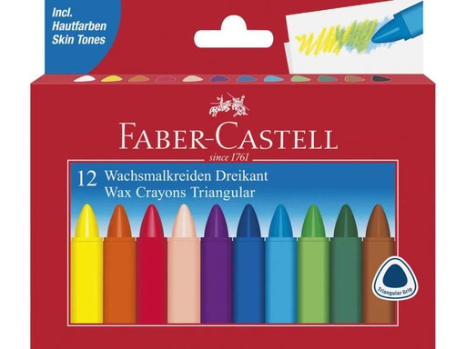 [90057964 924234] Faber-Castell Wachsmalstifte Mehrfarbig, 12 Stück