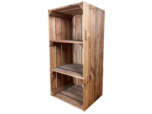 [90058139 1162313] Holz Zollhaus Regal Vintage Shabby Hellbraun 40 x 75 cm
