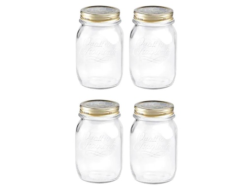 [90005805 969504] Bormioli Rocco Einmachglas Quattro Stagioni 500 ml, 4 Stück 