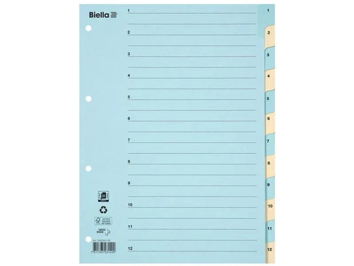 [90058652 555767] Biella Register A4 1 - 12 Karton