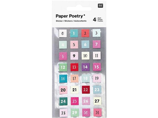 [90058835 1167145] Rico Design Zahlensticker 0-31, 4 Blatt
