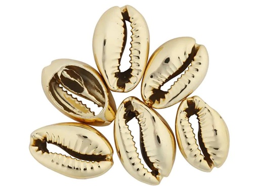 [90005865 931720] Creativ Company Perlen Muscheln, 20 mm, gold, 6 Stk.