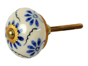 Tranquillo Möbelgriff handgemacht, Ø 4 cm, Weiss/Gold
