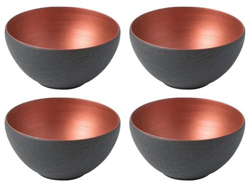[90059269 1097812] Villeroy &amp; Boch Schale Manufacture Rock Glow 14 cm, 4 Stück, Braun/Grau