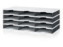 Styro Dokumentenablage styrodoc trio Standard, Grau, 12 Fächer