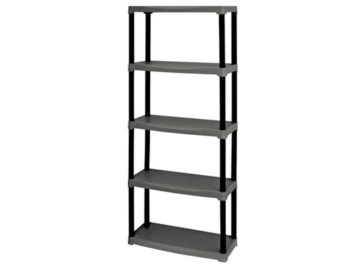 [90059981 355809] Art Plast Regal T5 Kunststoff, Grau/Schwarz