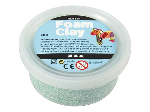[90060132 828550] Creativ Company Modelliermasse Foam Clay 35 g Glitzer Hellgrün