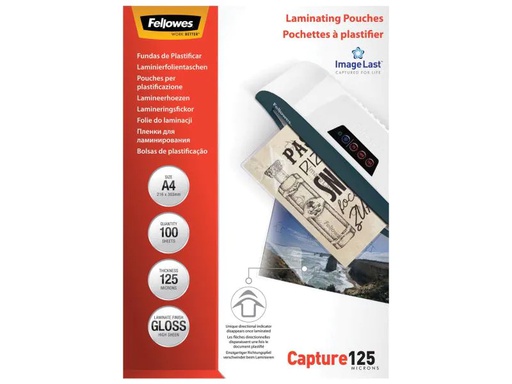 [90060573 56605] Fellowes Laminierfolie A4, 125 µm, 100 Stück, Glänzend