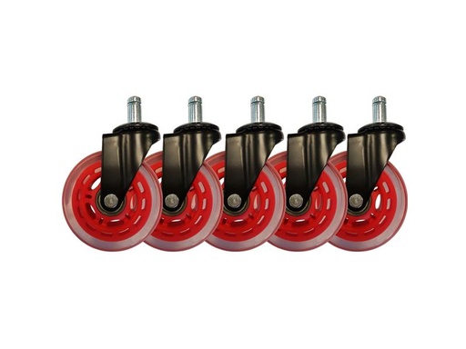 [90060675 1123925] LC-Power Gaming Stuhlrollen 5er Set Rot