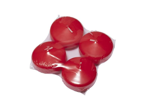 [90006116 961499] Herzog Kerzen AG Schwimmkerze Linsen Ø 5 cm, Rot