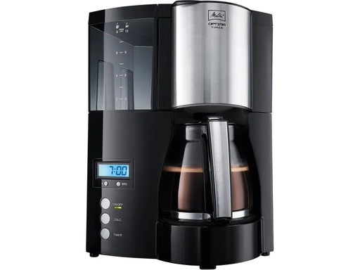 [90061555 214306] Melitta Filterkaffeemaschine Optima Timer Schwarz/Silber