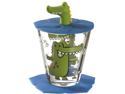 [90061788 1027639] Leonardo Kindertrinkglas Bambini 3-teilig, Krokodil