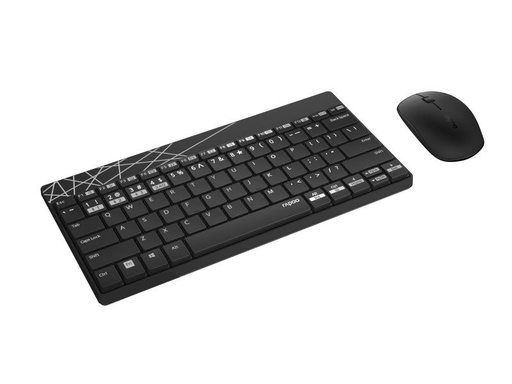 [90061842 848652] Rapoo Tastatur-Maus-Set 8000M Schwarz/Grau