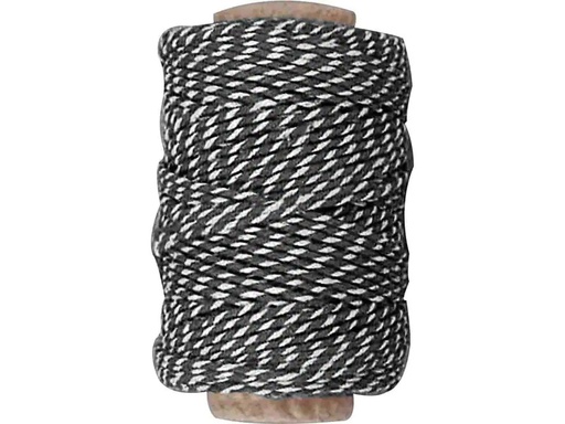 [90061931 1097735] Creativ Company Kordelband Baumwolle Schwarz/Weiss, 50 m