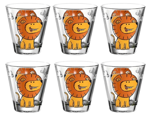 [90062270 986199] Leonardo Kindertasse Bambini Löwe, 215 ml, 6 Stück