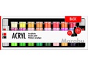 Marabu Acrylfarbe Set Basic, 32 x 3.5 ml, 2 x 59 ml