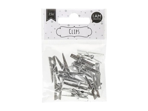 [90062704 1121469] I AM CREATIVE Klammer 4 x 3 cm 15 Stück, Silber