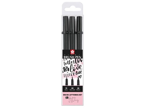 [90062763 995765] Sakura Brushpen 3-teilig, Schwarz
