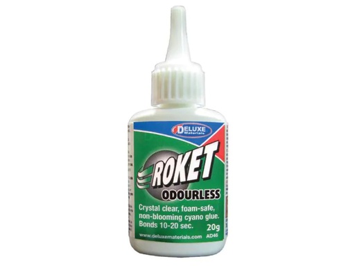 [90063534 778897] Deluxe Materials Modellbauklebstoff Roket Odourless 20g, Transparent