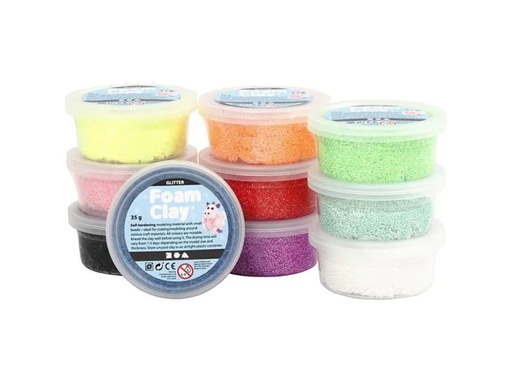 [90006372 814731] Creativ Company Modellier-Set Foam Clay Glitzer