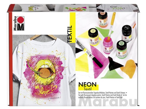 [90063952 998276] Marabu Textilfarbe Textil Neon UV 15 ml 4 Farben