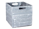Holz Zollhaus Aufbewahrungskiste Vintage 33 x 38 cm, Grau