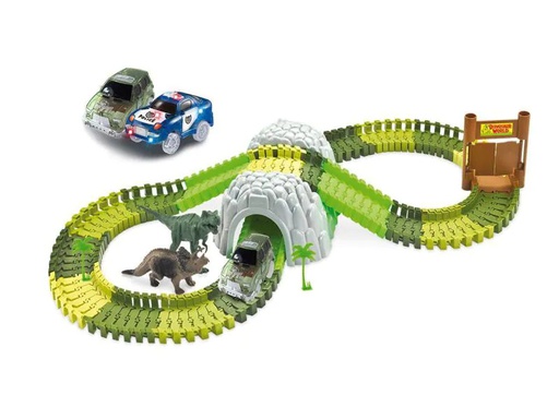 [90064123 907615] Amewi Magic Traxx Bahn Dino-Park Mega Set mit Tunnel
