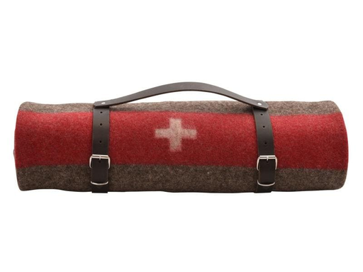 [90064167 1063802] Eskimo Decke Armeedecke gerollt mit Ledergurt 140 x 200cm