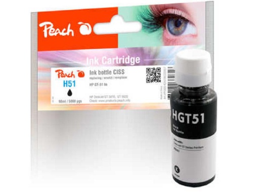 [90064586 1142680] Peach Tinte HP GT51, M0H57AE Black