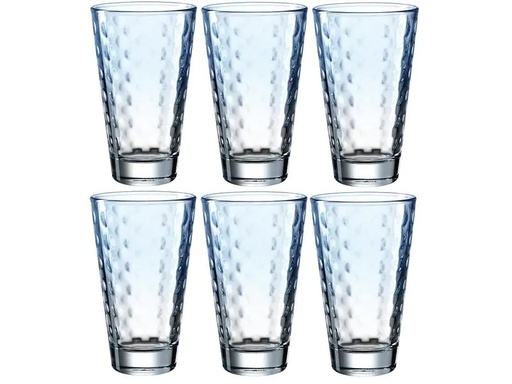 [90064643 1204296] Leonardo Trinkglas Optic Pastell 300 ml, 6 Stück, Blau