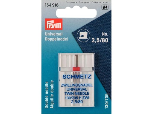 [90065238 1174962] Prym Nähmaschinennadel Universal Nr. 80 Doppel, 1 Stück