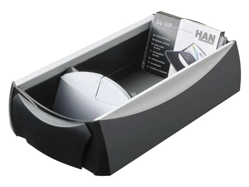 [90066001 1135299] HAN Visitenkartenbox VIP 500 Karten, Schwarz/Silber