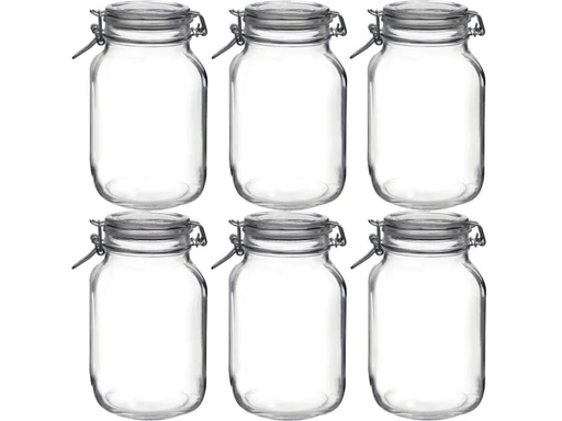 [90006589 969494] Bormioli Rocco Einmachglas Fido 3000 ml, 6 Stück 