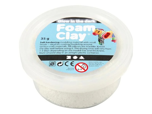 [90066353 659282] Creativ Company Modelliermasse Foam Clay 35 g Fluoreszierend Weiss