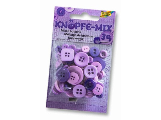 [90066355 599766] Folia Knöpfe-Mix Ton in Ton, Lila