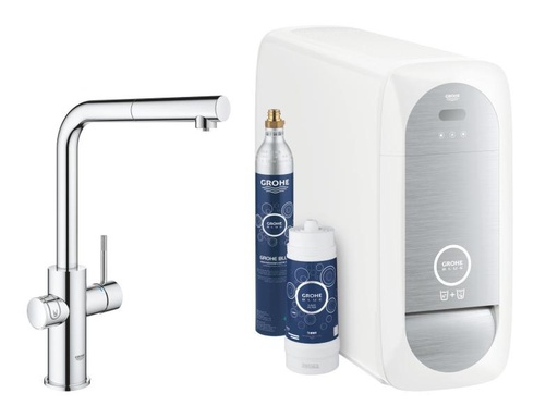 [90066476 903232] GROHE Küchenarmatur Blue Home L-Auslauf, Starter Kit, Chrom