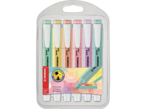 [90067227 851686] STABILO Textmarker Swing Cool Pastell 6 Stück