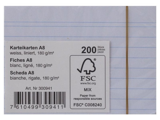 [90067256 879907] Office Karteikarten A8 Liniert