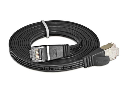 [90067587 413878] SLIM Slimpatchkabel RJ-45 - RJ-45, Cat 6, STP, 0.15 m, Schwarz