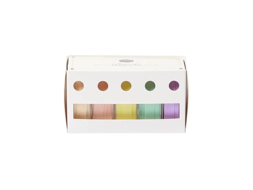 [90067754 1072595] I AM CREATIVE Geschenkband Box 5 Bänder, Pastell, 1 cm x 3 m