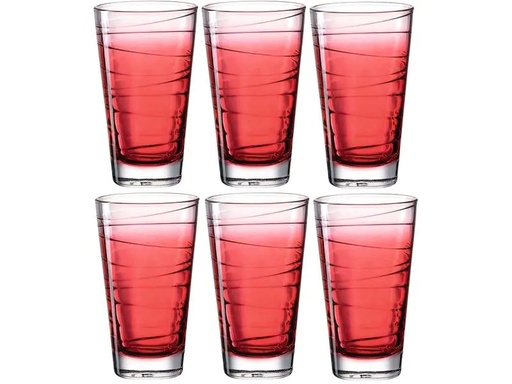 [90068016 1204322] Leonardo Trinkglas Vario Struttura 280 ml, 6 Stück, Rot