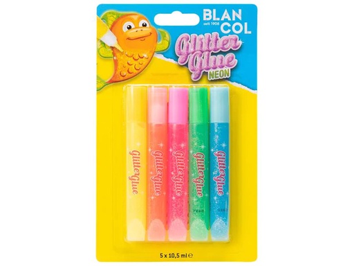 [90068172 1033431] Blancol Glitzerstift Glitter Glue Pen Neon 5 Stück