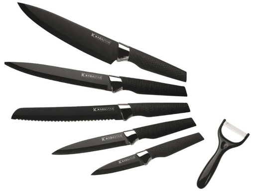 [90068469 1092966] Kadastar Messer-Set Premium Black 6-teilig, Schwarz/Silber