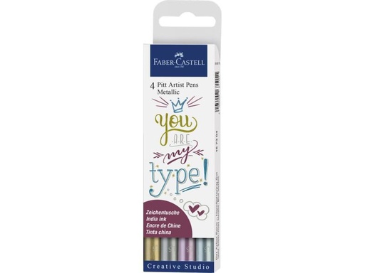 [90068919 656105] Faber-Castell Fineliner Metallic 4er Etui