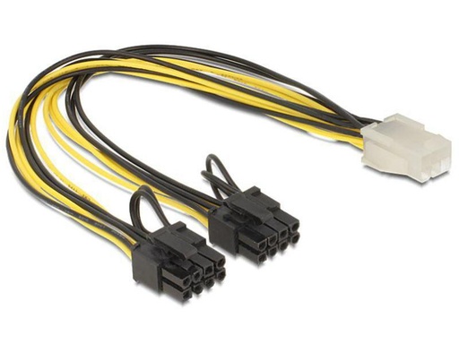[90069036 483559] Delock Y-Stromkabel 6Pin - 2x 8Pin 30 cm