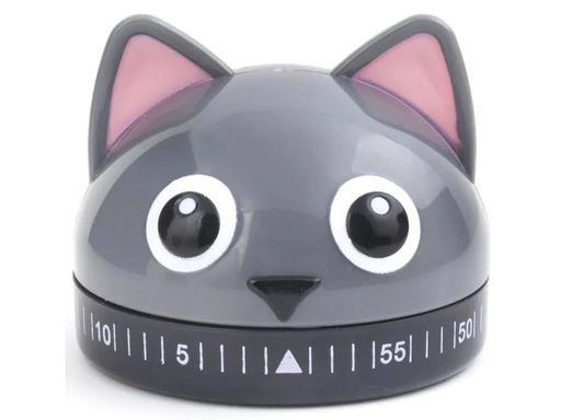 [90069187 1124754] Kikkerland Küchentimer Katze Grau